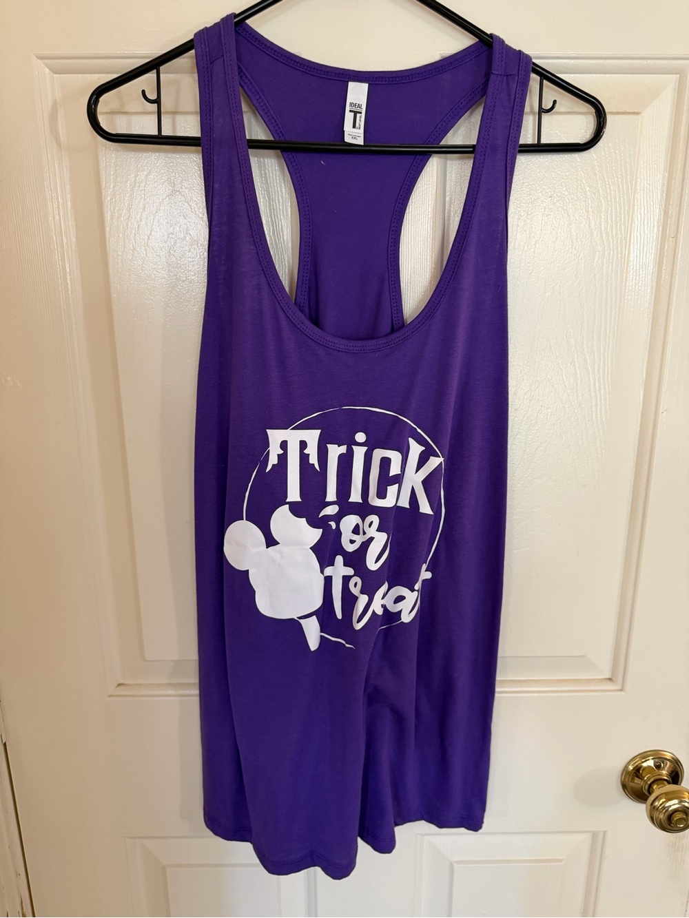 Purple Disney Trick or Treat Graphic Racerback Tank Top